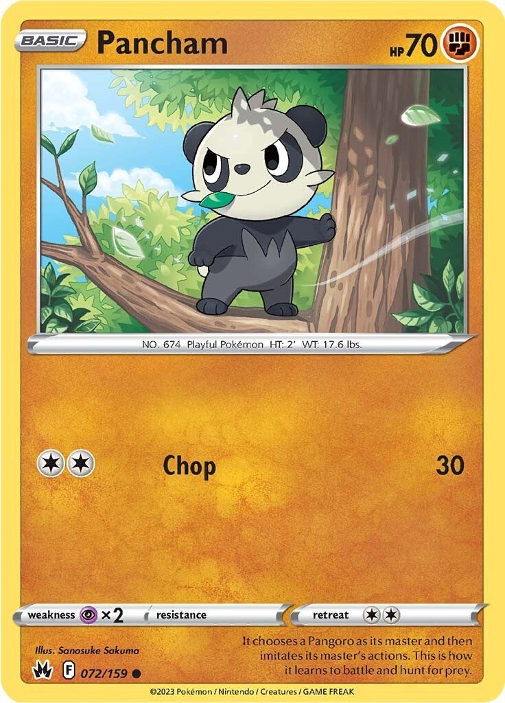 Pancham (072/159) [Sword & Shield: Crown Zenith] | Good Games North