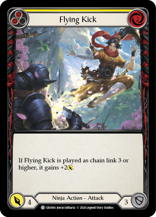 Flying Kick (Yellow) [CRU064] 1st Edition Rainbow Foil | Good Games North