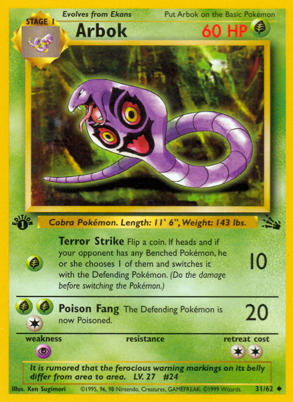 Arbok (31/62) [Fossil 1st Edition] | Good Games North