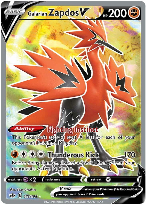Galarian Zapdos V (173/198) [Sword & Shield: Chilling Reign] | Good Games North