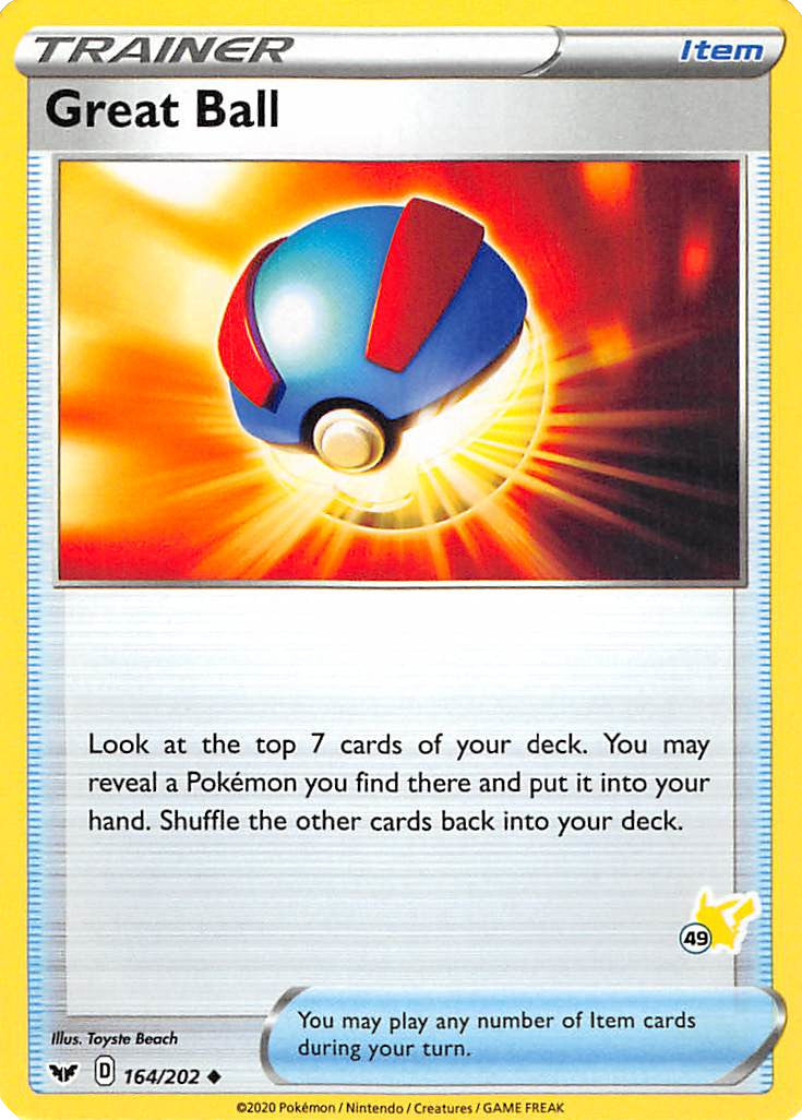 Great Ball (164/202) (Pikachu Stamp #49) [Battle Academy 2022] | Good Games North
