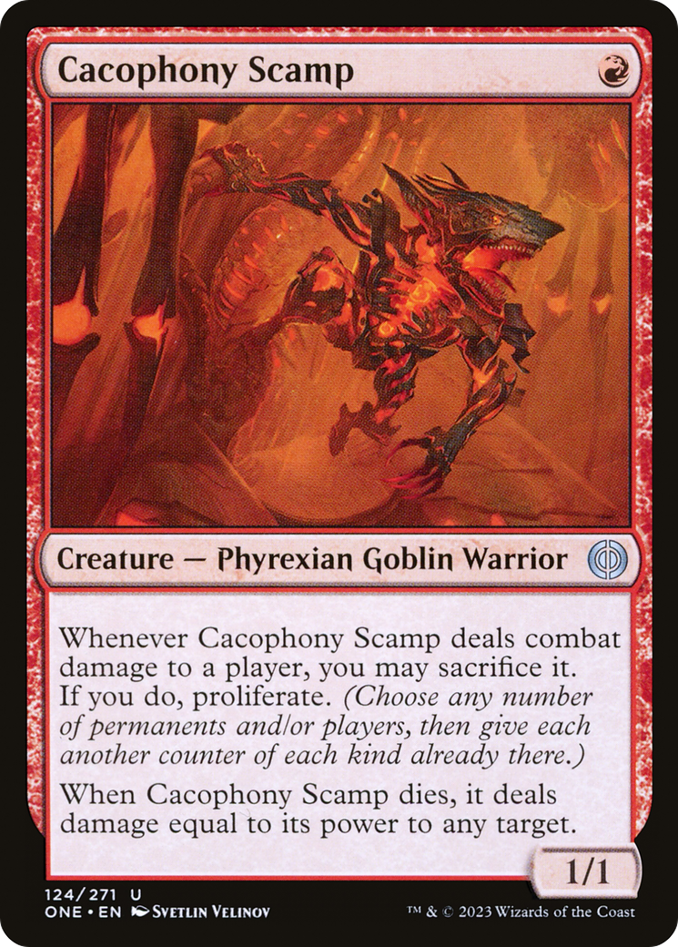 Cacophony Scamp [Phyrexia: All Will Be One] | Good Games North