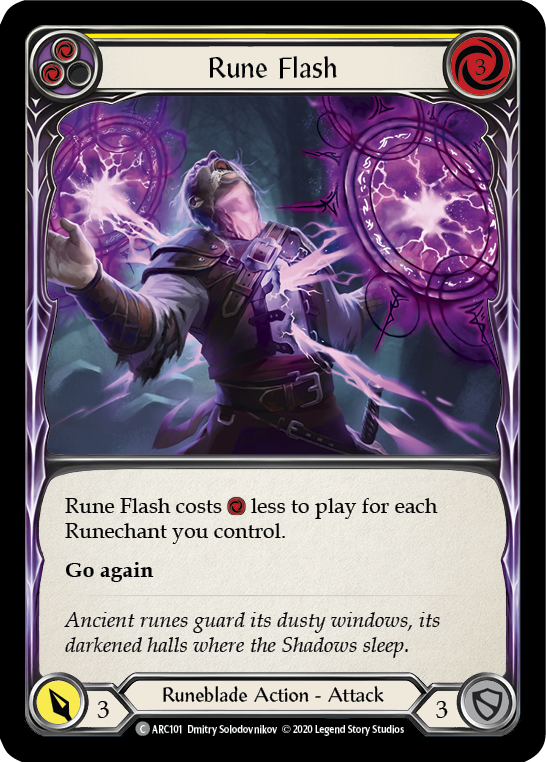 Rune Flash (Yellow) [U-ARC101] Unlimited Rainbow Foil | Good Games North