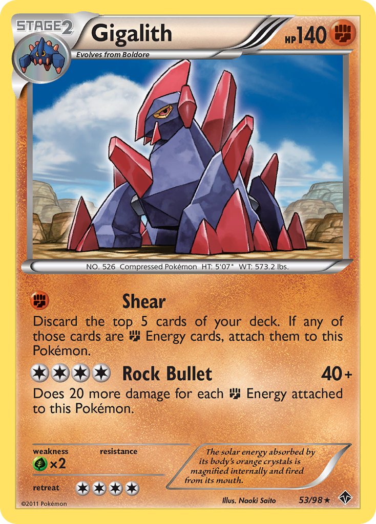 Gigalith (53/98) (Cracked Ice Holo) (Blister Exclusive) [Black & White: Emerging Powers] | Good Games North
