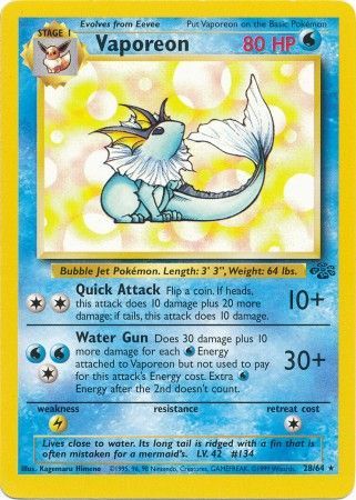 Vaporeon (28/64) [Jungle Unlimited] | Good Games North