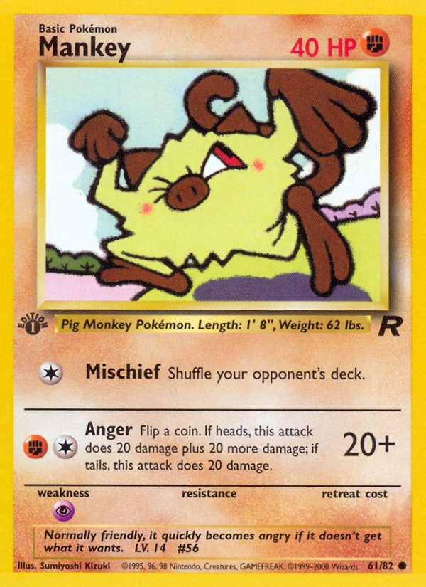 Mankey (61/82) [Team Rocket 1st Edition] | Good Games North