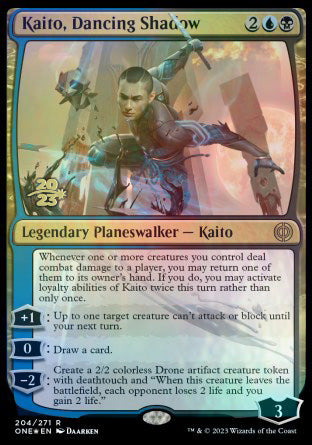 Kaito, Dancing Shadow [Phyrexia: All Will Be One Prerelease Promos] | Good Games North