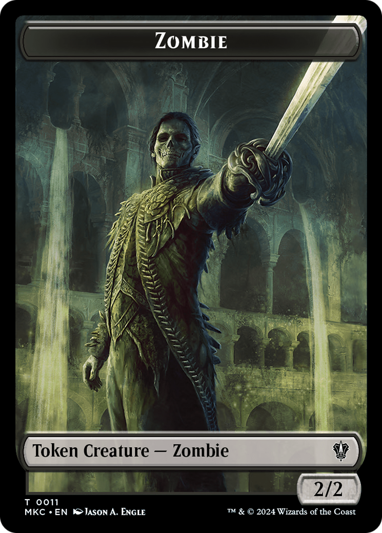 Salamander Warrior // Zombie Double-Sided Token [Murders at Karlov Manor Commander Tokens] | Good Games North