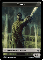 Copy // Zombie Double-Sided Token [Murders at Karlov Manor Commander Tokens] | Good Games North
