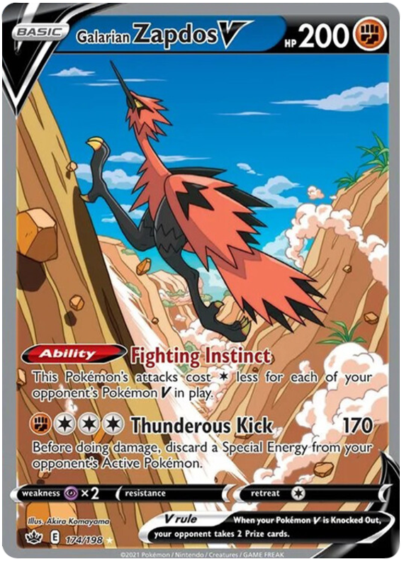 Galarian Zapdos V (174/198) [Sword & Shield: Chilling Reign] | Good Games North