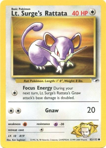 Lt. Surge's Rattata (82/132) [Gym Heroes Unlimited] | Good Games North