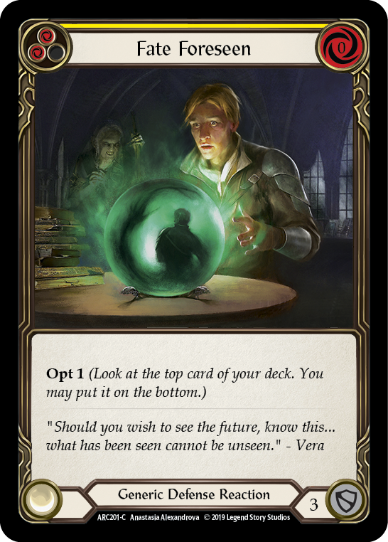 Fate Foreseen (Yellow) [ARC201-C] 1st Edition Rainbow Foil | Good Games North