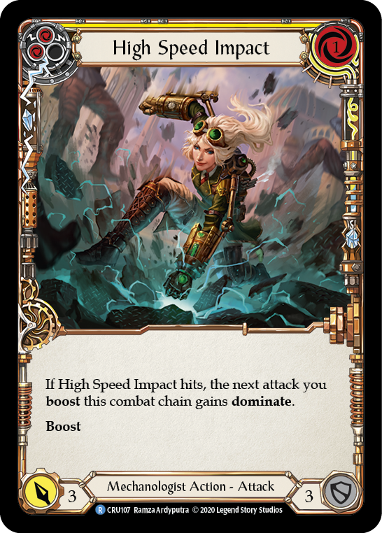 High Speed Impact (Yellow) [CRU107] 1st Edition Rainbow Foil | Good Games North