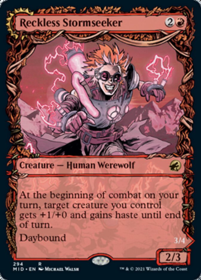 Reckless Stormseeker // Storm-Charged Slasher (Showcase Equinox) [Innistrad: Midnight Hunt] | Good Games North