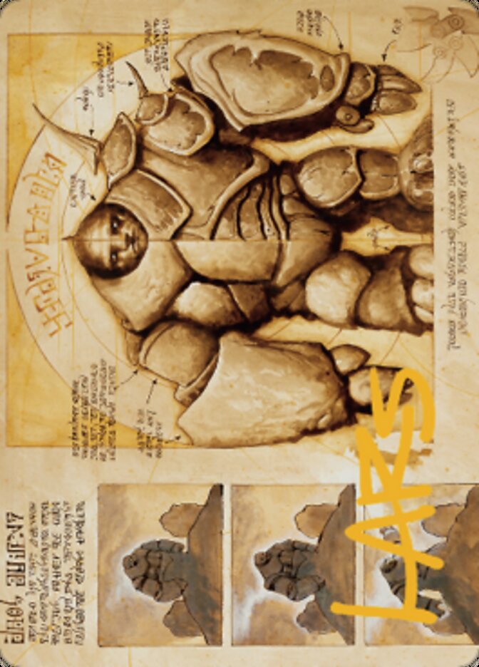 Precursor Golem Art Card (Gold-Stamped Signature) [The Brothers' War Art Series] | Good Games North