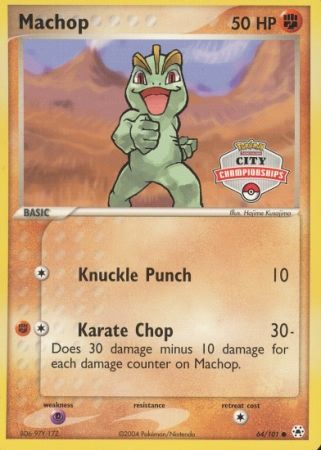 Machop (64/101) (City Championship Promo) [EX: Hidden Legends] | Good Games North