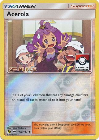Acerola (112a/147) (League Promo 3rd Place) [Sun & Moon: Burning Shadows] | Good Games North