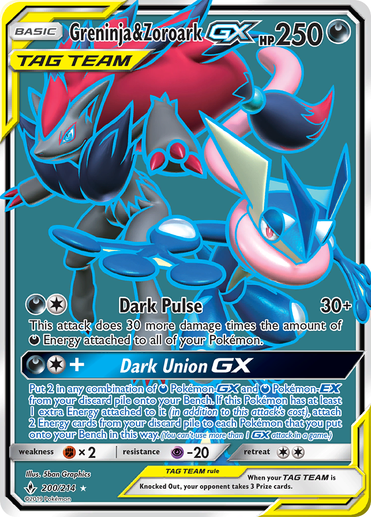 Greninja & Zoroark GX (200/214) [Sun & Moon: Unbroken Bonds] | Good Games North