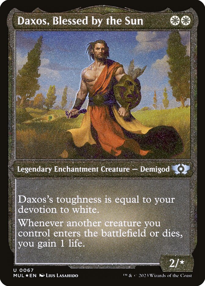 Daxos, Blessed by the Sun (Foil Etched) [Multiverse Legends] | Good Games North