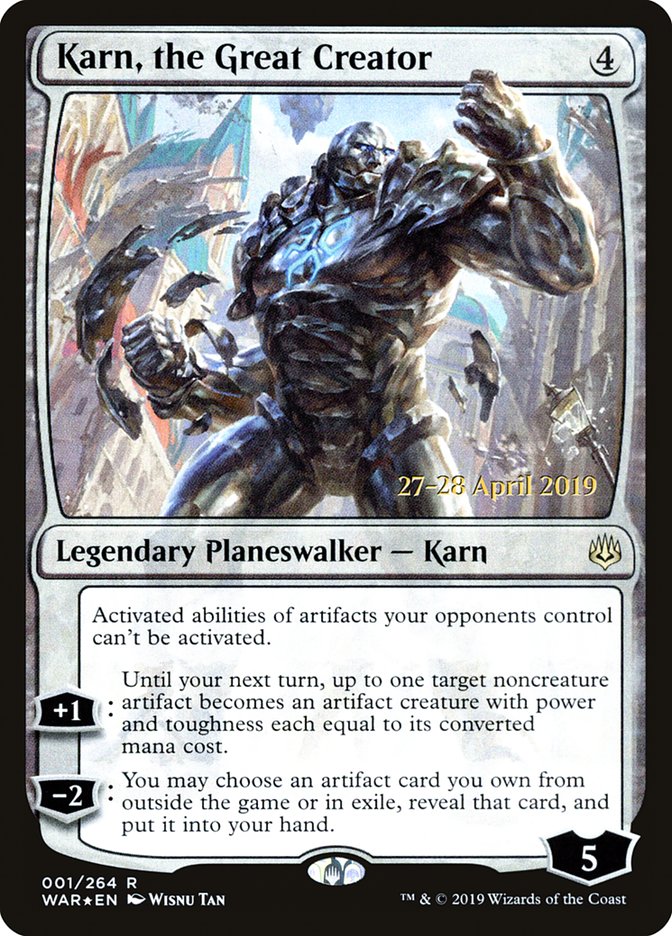 Karn, the Great Creator  [War of the Spark Prerelease Promos] | Good Games North