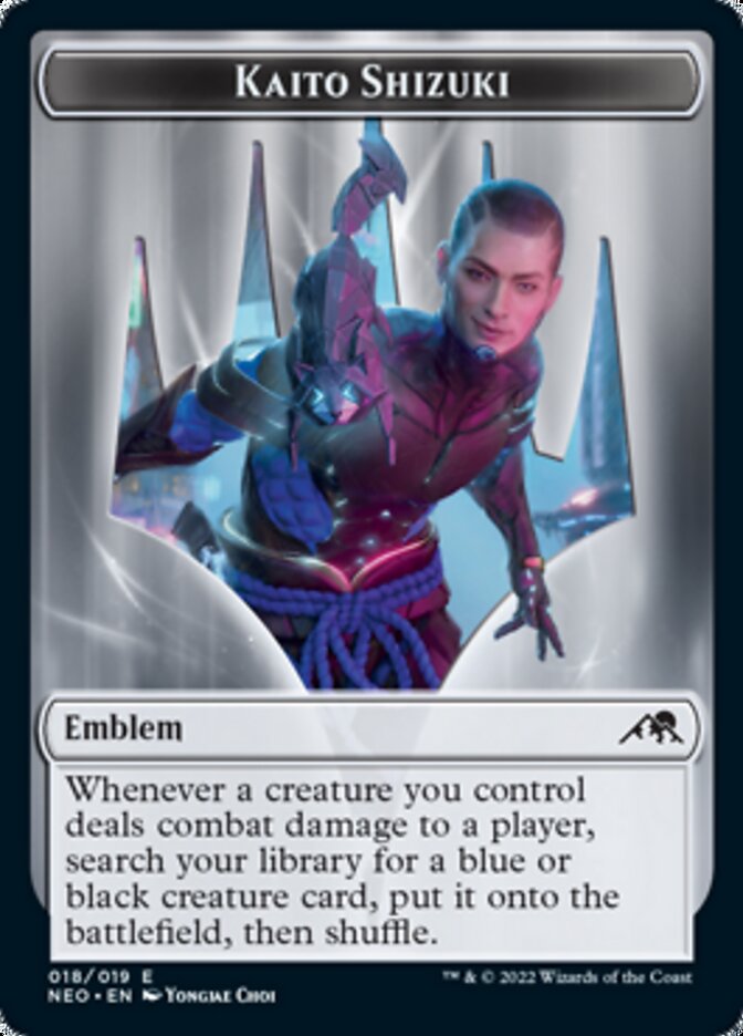 Spirit (002) // Kaito Shizuki Emblem Double-sided Token [Kamigawa: Neon Dynasty Tokens] | Good Games North
