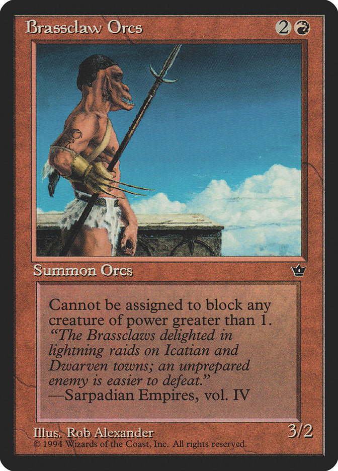 Brassclaw Orcs (Rob Alexander - Sarpadian Empires Flavor Text) [Fallen Empires] | Good Games North