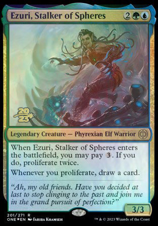 Ezuri, Stalker of Spheres [Phyrexia: All Will Be One Prerelease Promos] | Good Games North