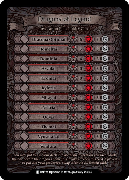 Dragons of Legend Invocation Placeholder Card [UPR225] (Uprising) | Good Games North