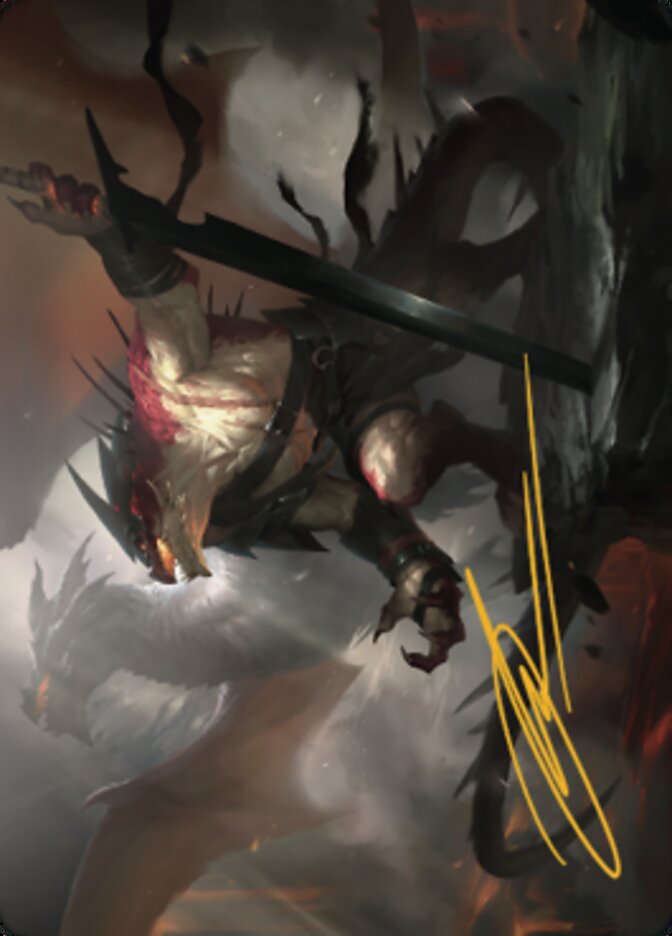 Rivaz of the Claw Art Card (Gold-Stamped Signature) [Dominaria United Art Series] | Good Games North