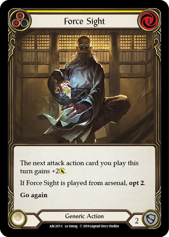 Force Sight (Yellow) [ARC207-C] 1st Edition Rainbow Foil | Good Games North