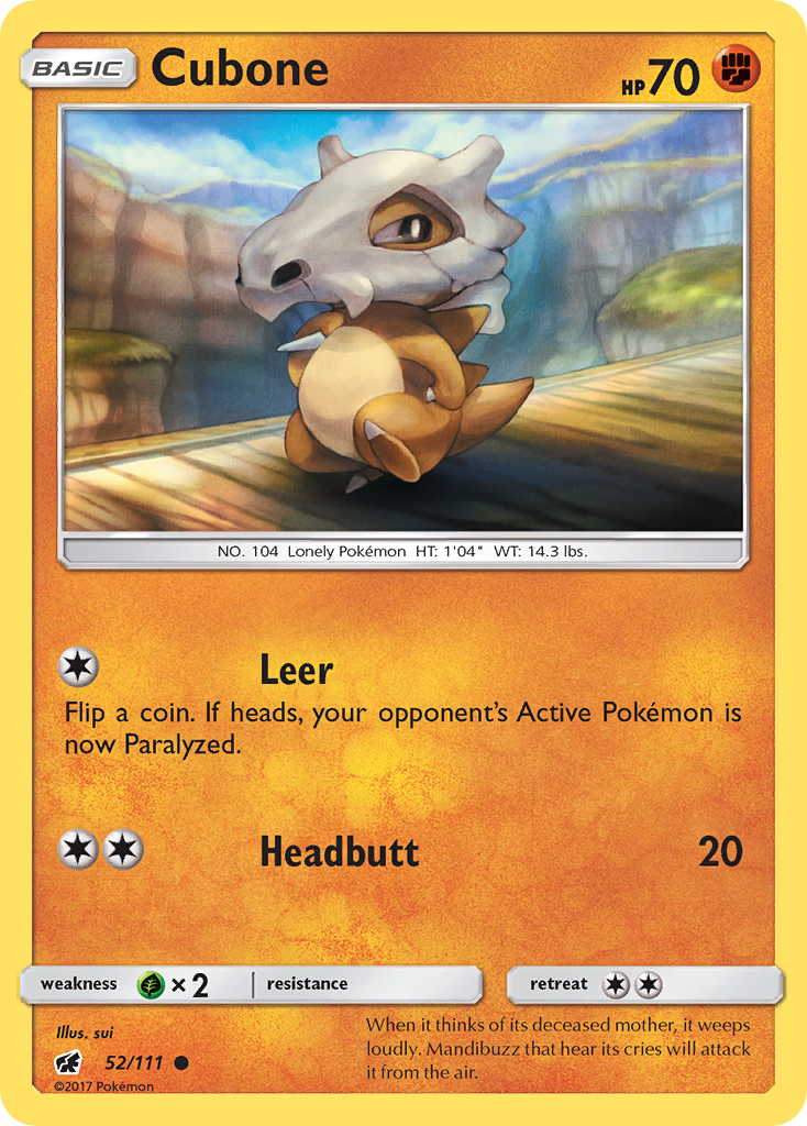 Cubone (52/111) [Sun & Moon: Crimson Invasion] | Good Games North