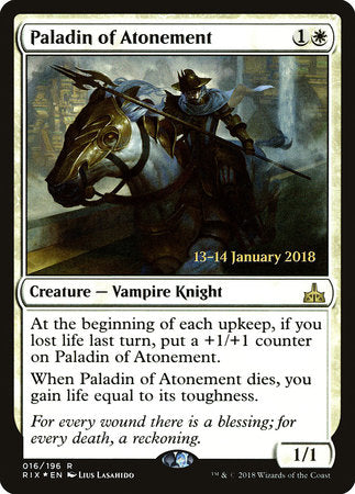 Paladin of Atonement [Rivals of Ixalan Promos] | Good Games North