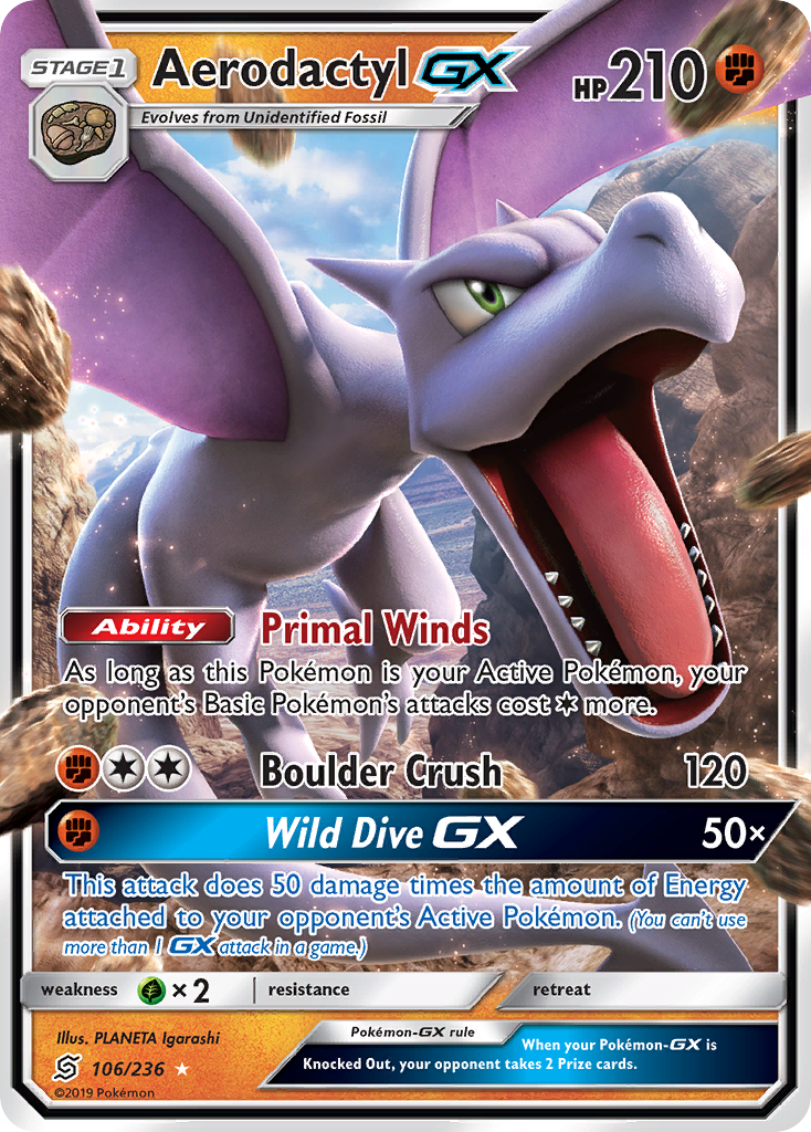 Aerodactyl GX (106/236) [Sun & Moon: Unified Minds] | Good Games North