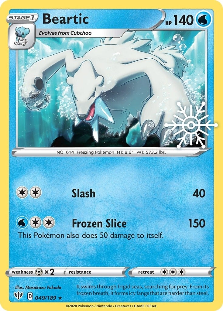 Beartic (049/189) (Holiday Calendar) [Sword & Shield: Darkness Ablaze] | Good Games North