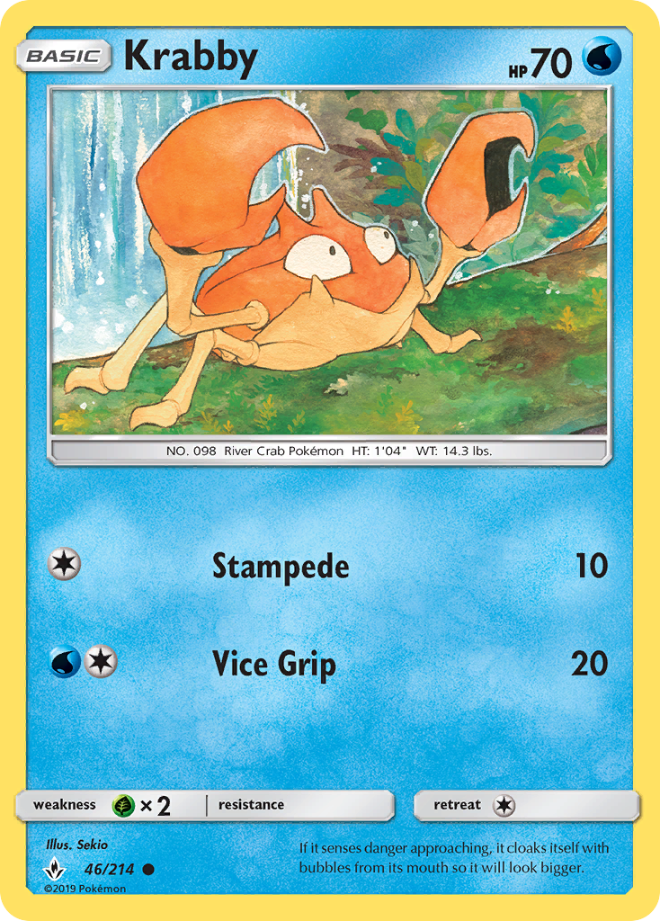 Krabby (46/214) [Sun & Moon: Unbroken Bonds] | Good Games North