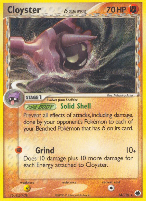 Cloyster (14/101) (Delta Species) [EX: Dragon Frontiers] | Good Games North