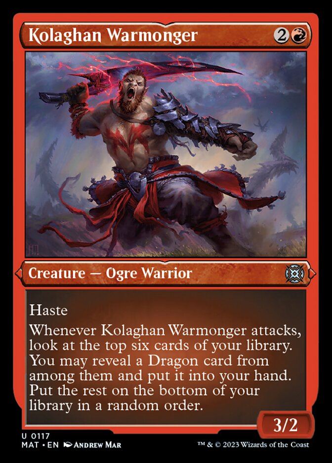 Kolaghan Warmonger (Foil Etched) [March of the Machine: The Aftermath] | Good Games North