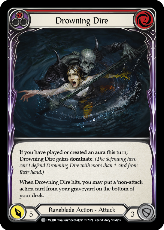 Drowning Dire (Red) [EVR110] (Everfest)  1st Edition Rainbow Foil | Good Games North