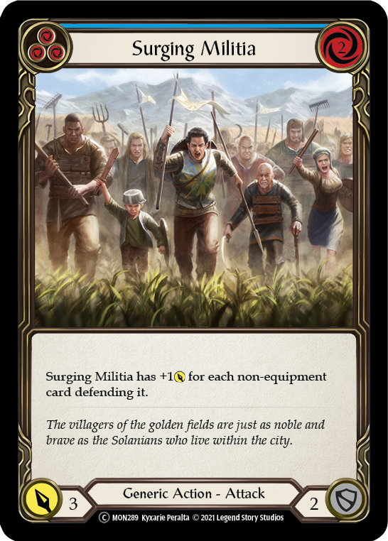 Surging Militia (Blue) [U-MON289-RF] Unlimited Rainbow Foil | Good Games North