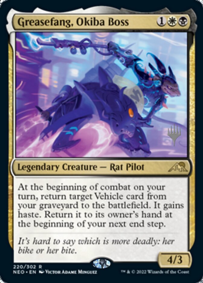 Greasefang, Okiba Boss (Promo Pack) [Kamigawa: Neon Dynasty Promos] | Good Games North