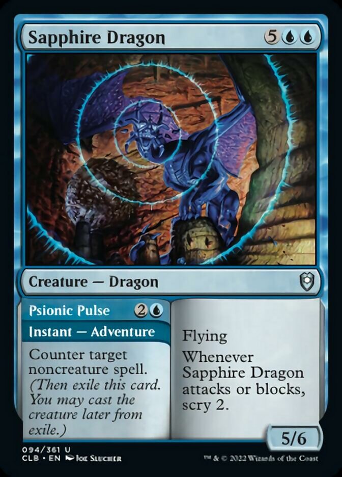 Sapphire Dragon // Psionic Pulse [Commander Legends: Battle for Baldur's Gate] | Good Games North