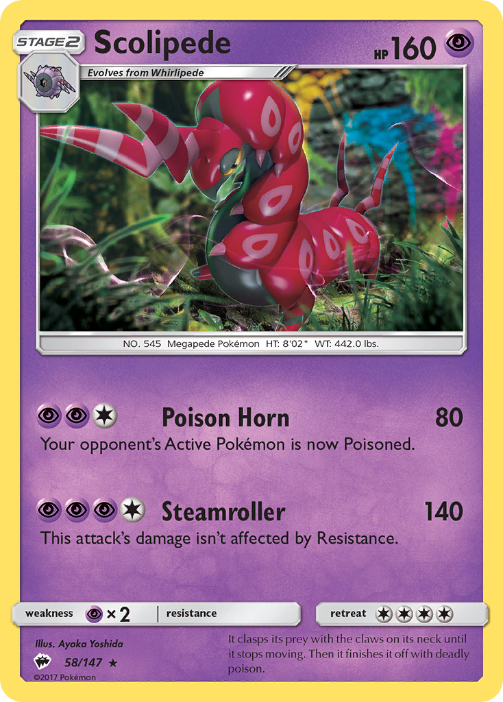 Scolipede (58/147) [Sun & Moon: Burning Shadows] | Good Games North
