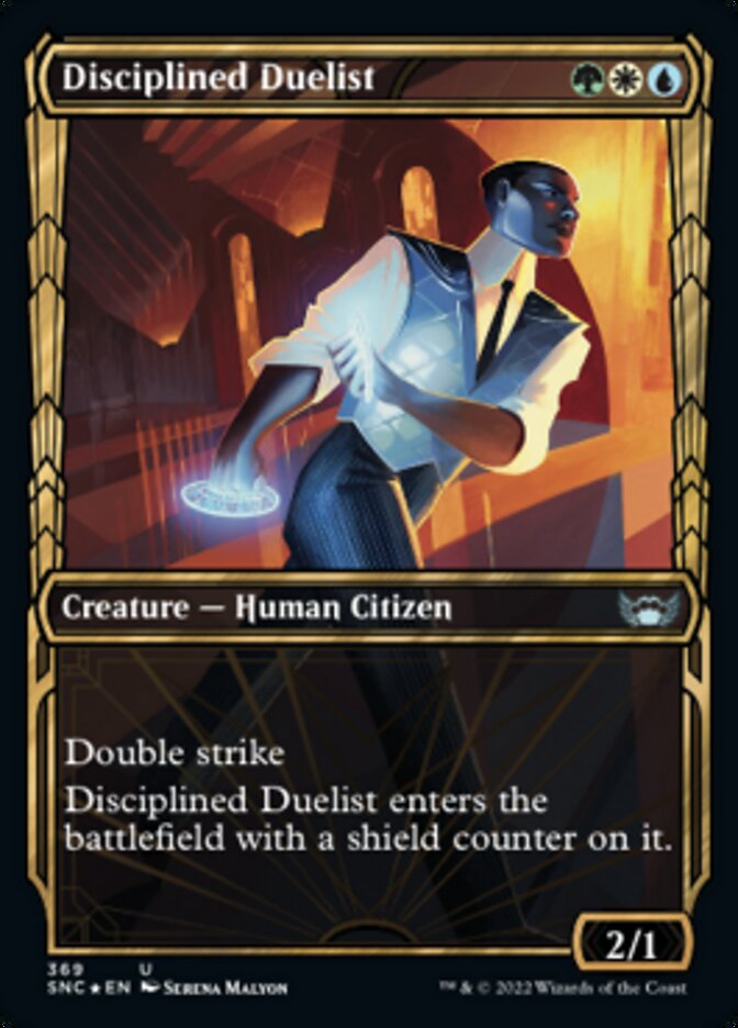 Disciplined Duelist (Showcase Golden Age Gilded Foil) [Streets of New Capenna] | Good Games North