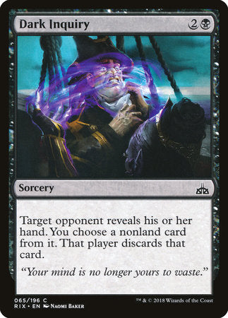 Dark Inquiry [Rivals of Ixalan] | Good Games North
