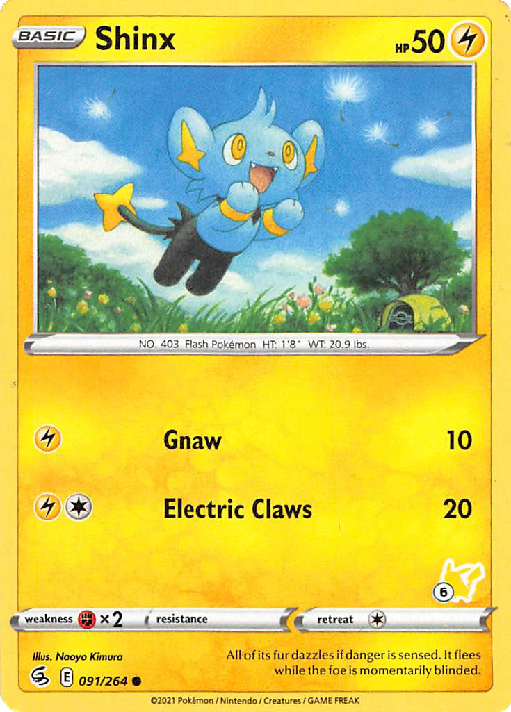 Shinx (091/264) (Pikachu Stamp #6) [Battle Academy 2022] | Good Games North