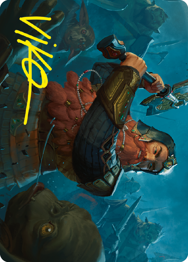Gimli, Counter of Kills Art Card (10/81) (Gold-Stamped Signature) [The Lord of the Rings: Tales of Middle-earth Art Series] | Good Games North