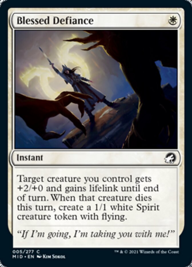 Blessed Defiance [Innistrad: Midnight Hunt] | Good Games North