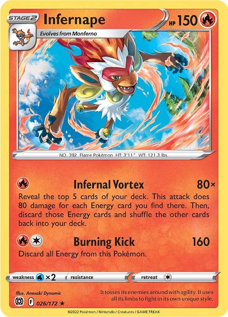 Infernape (026/172) (Theme Deck Exclusive) [Sword & Shield: Brilliant Stars] | Good Games North