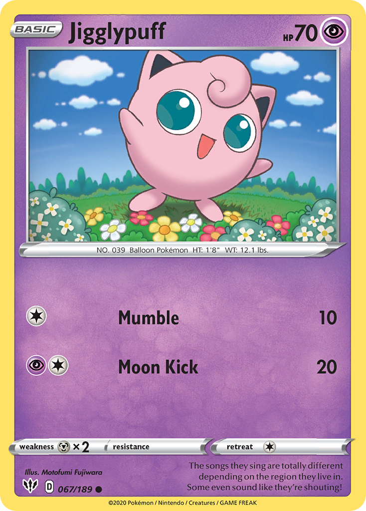 Jigglypuff (067/189) [Sword & Shield: Darkness Ablaze] | Good Games North