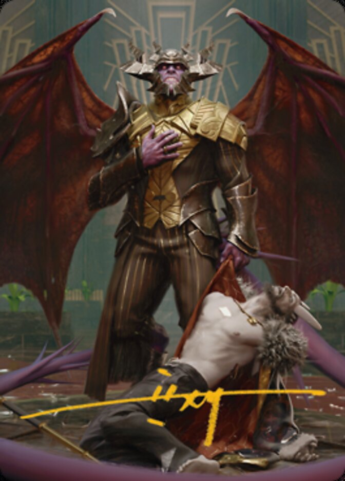 Ob Nixilis, the Adversary 1 Art Card (Gold-Stamped Signature) [Streets of New Capenna Art Series] | Good Games North